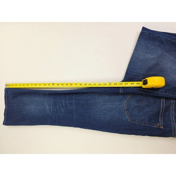 Madewell Size 32X26 Womens Cali Demi Boot Blue Denim Embroidered Logo Jeans - Picture 8 of 12